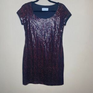 Ronni Nicole Women's Evening Dress‎ Black & Red Mirror Snake Effect Size6 Petite